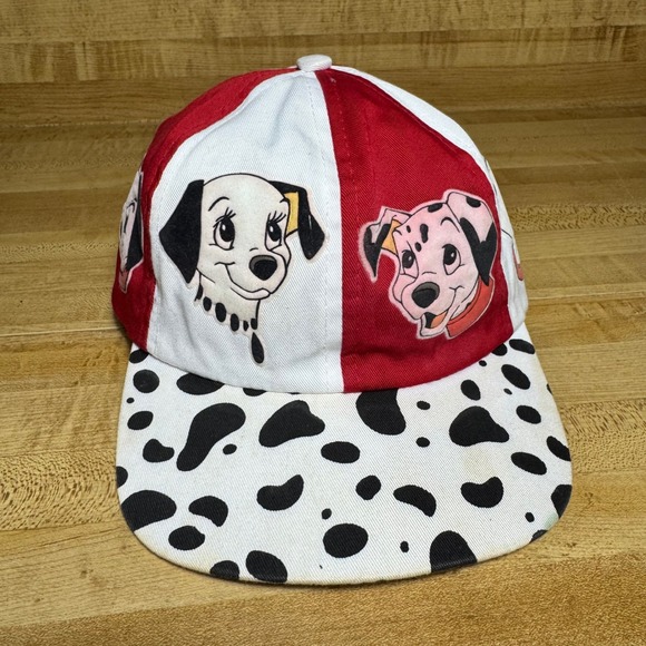 Disney Other - Vintage Disney 101 Dalmatians Kids Snapback Hat Red White Goofy Hat Co Puppy